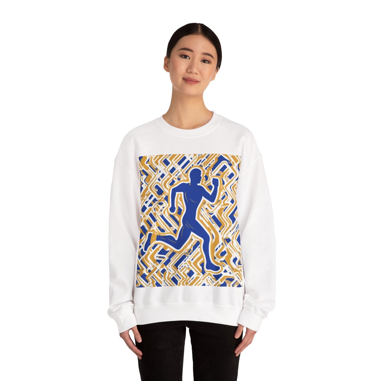 boostlete-pr-season-icon-runner-outline-industrial-0170 — Unisex Heavy Blend Crewneck Sweatshirt (Gildan)