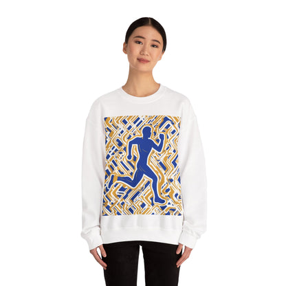 boostlete-pr-season-icon-runner-outline-industrial-0170 — Unisex Heavy Blend Crewneck Sweatshirt (Gildan)
