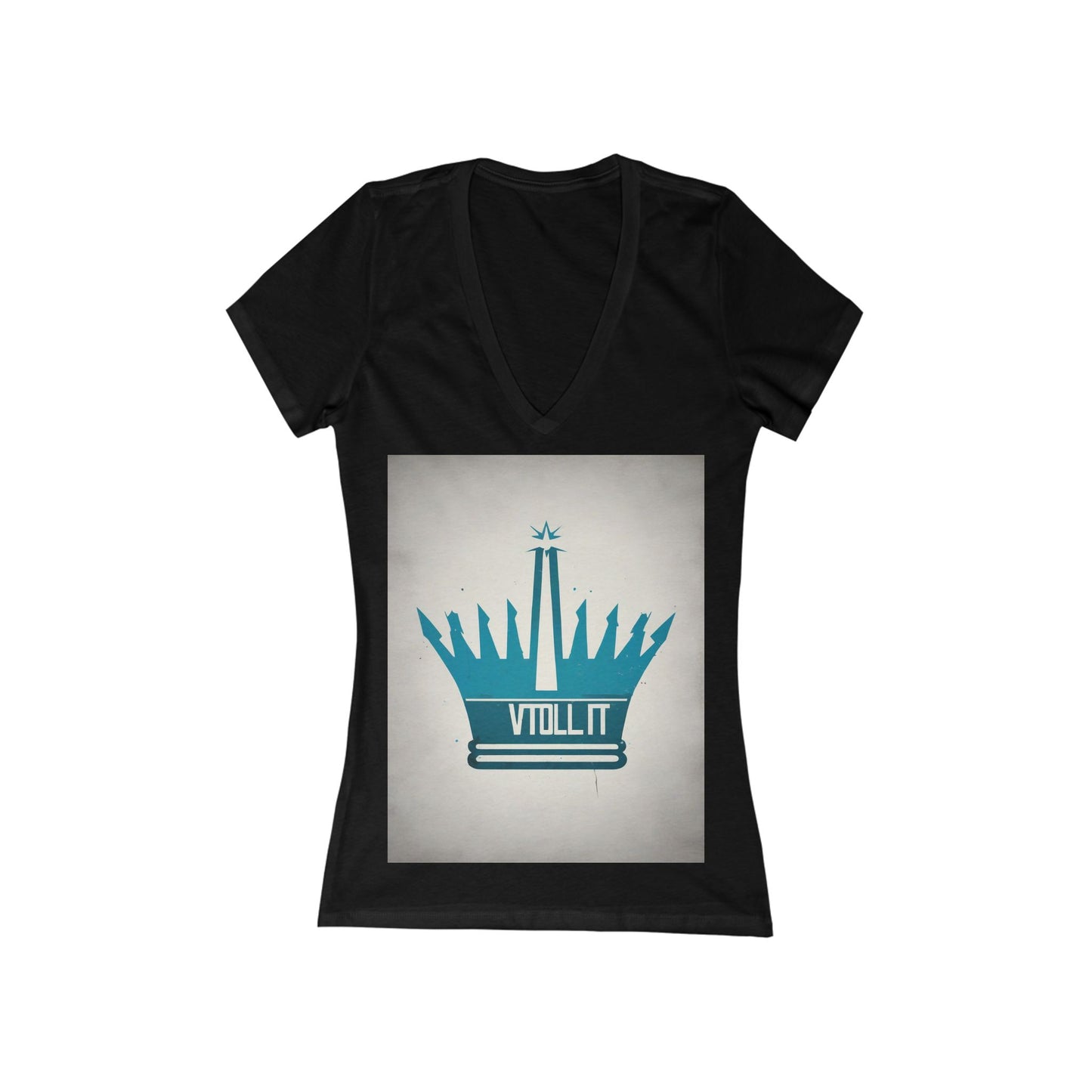 boostlete-am-crew-icon-crown-matte-industrial-0058 — Women's Deep V-Neck Tee (B+C 6035)