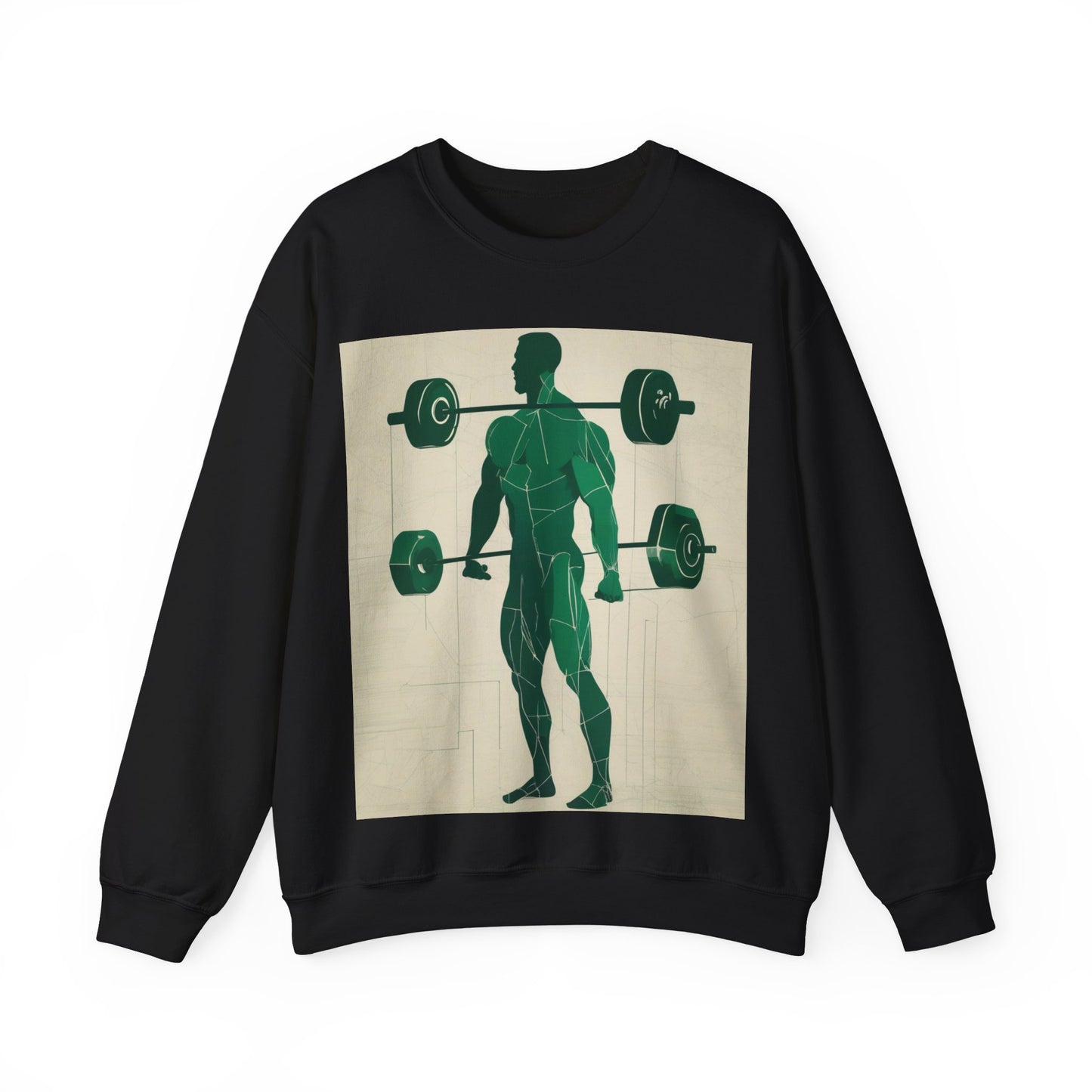 boostlete-boost-mode-scene-deadlift-glitch-blueprint-0044 — Unisex Heavy Blend Crewneck Sweatshirt (Gildan)