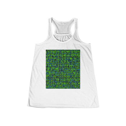 boostlete-mile-by-mile-pattern-plate-number-blueprint-0147 — Women's Flowy Racerback Tank (B+C 8800)
