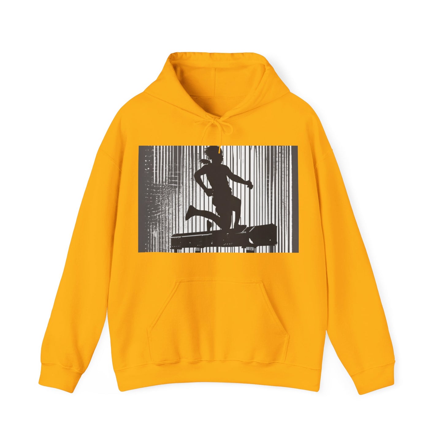 boostlete-am-crew-scene-hurdler-halftone-badge-0956 — Unisex Heavy Blend Hoodie (G18500)