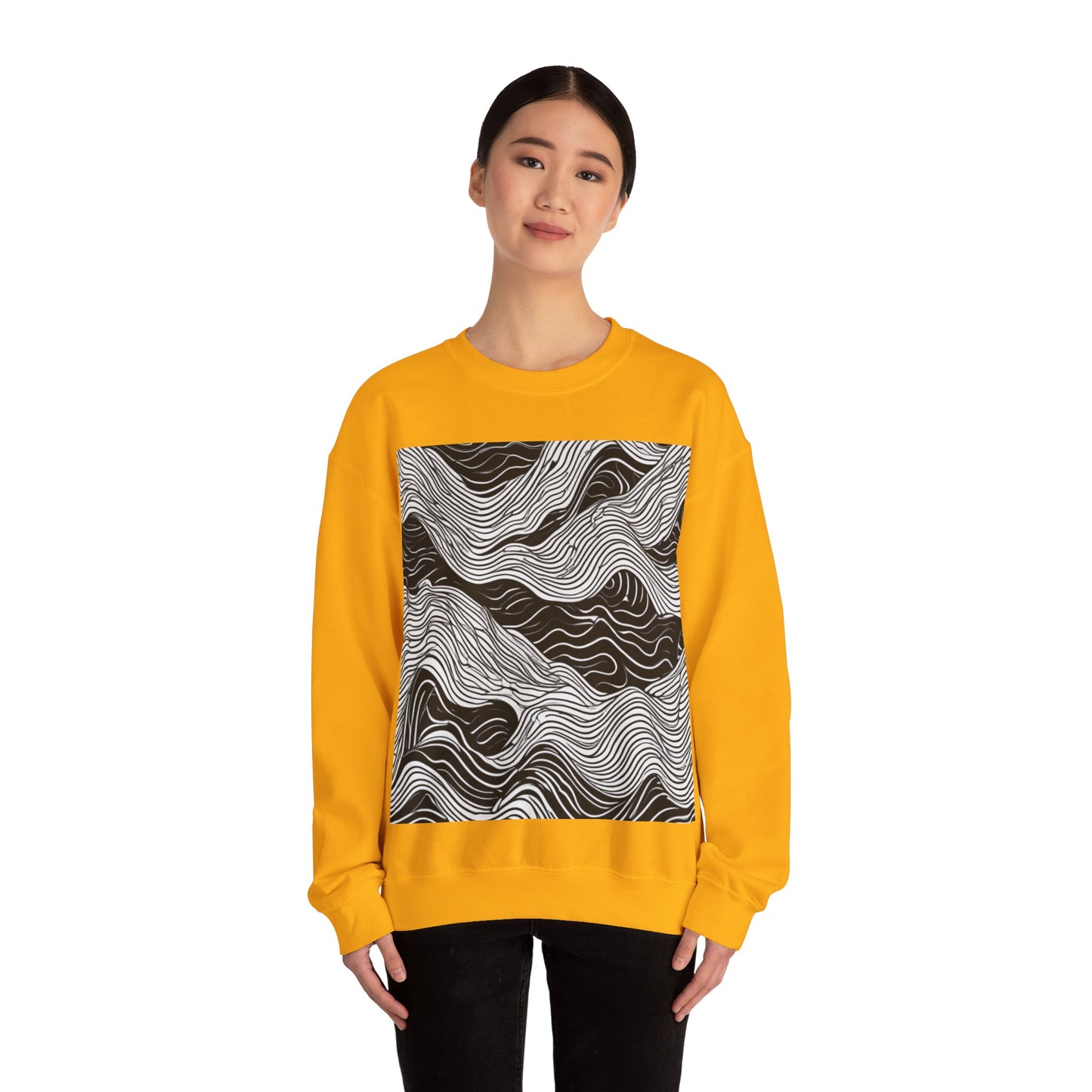 boostlete-field-day-pattern-topographic-line-art-0239 — Unisex Heavy Blend Crewneck Sweatshirt (Gildan)