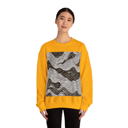 boostlete-field-day-pattern-topographic-line-art-0239 — Unisex Heavy Blend Crewneck Sweatshirt (Gildan)