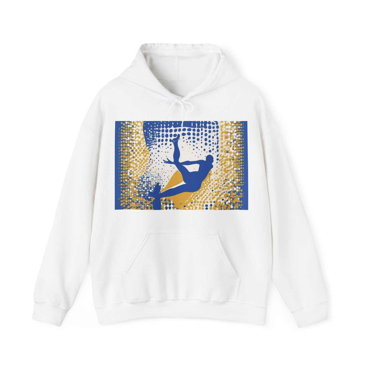 boostlete-field-day-icon-swimmer-halftone-paper-0246 — Unisex Heavy Blend Hooded Sweatshirt (Gildan)