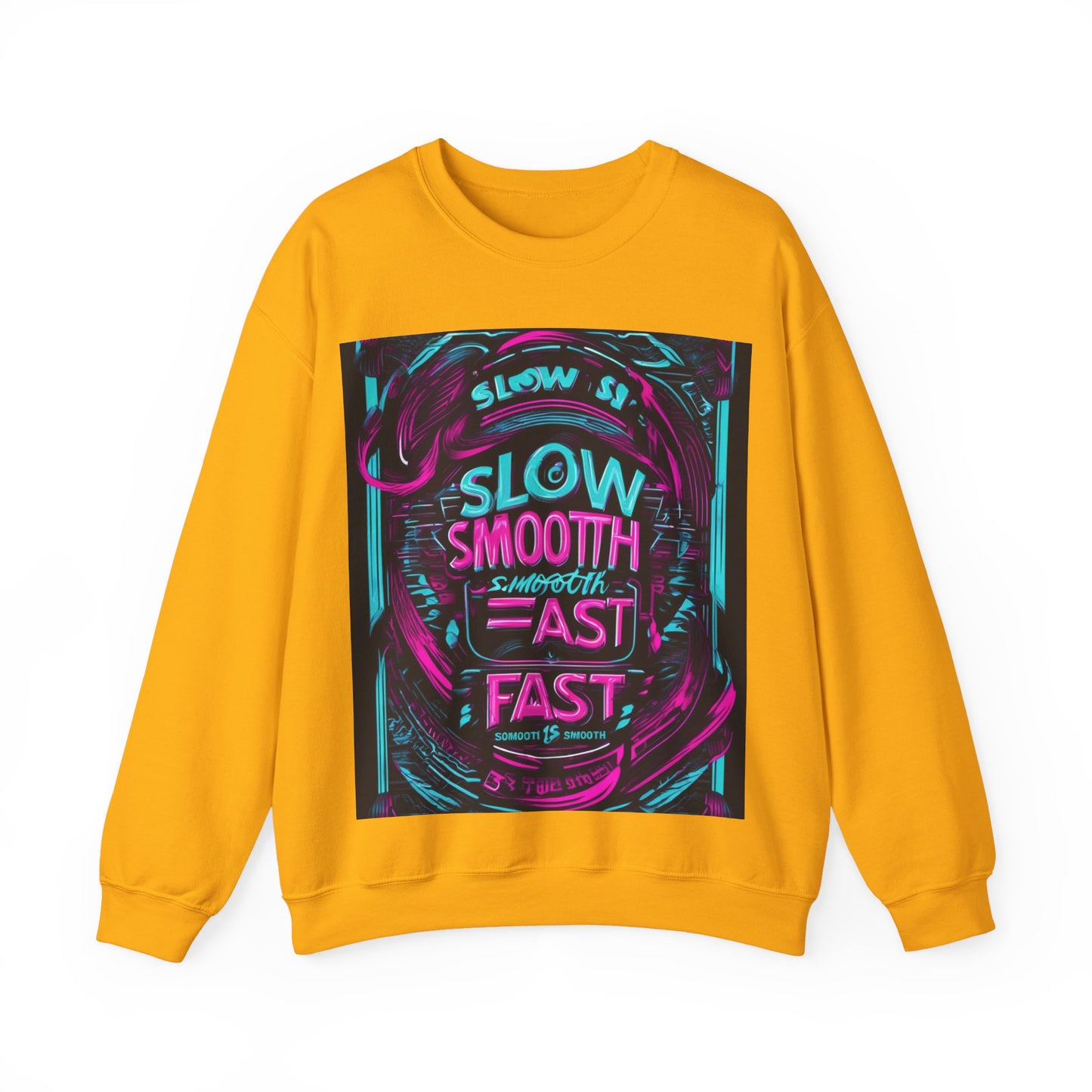 boostlete-recovery-progress-type-slow-is-smooth-smooth-is-fast-banner-engraved-0181 — Unisex Heavy Blend Crewneck Sweatshirt (Gildan)