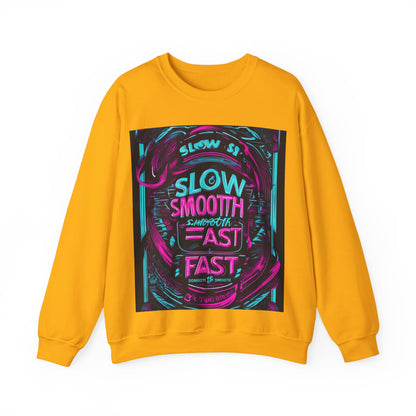 boostlete-recovery-progress-type-slow-is-smooth-smooth-is-fast-banner-engraved-0181 — Unisex Heavy Blend Crewneck Sweatshirt (Gildan)