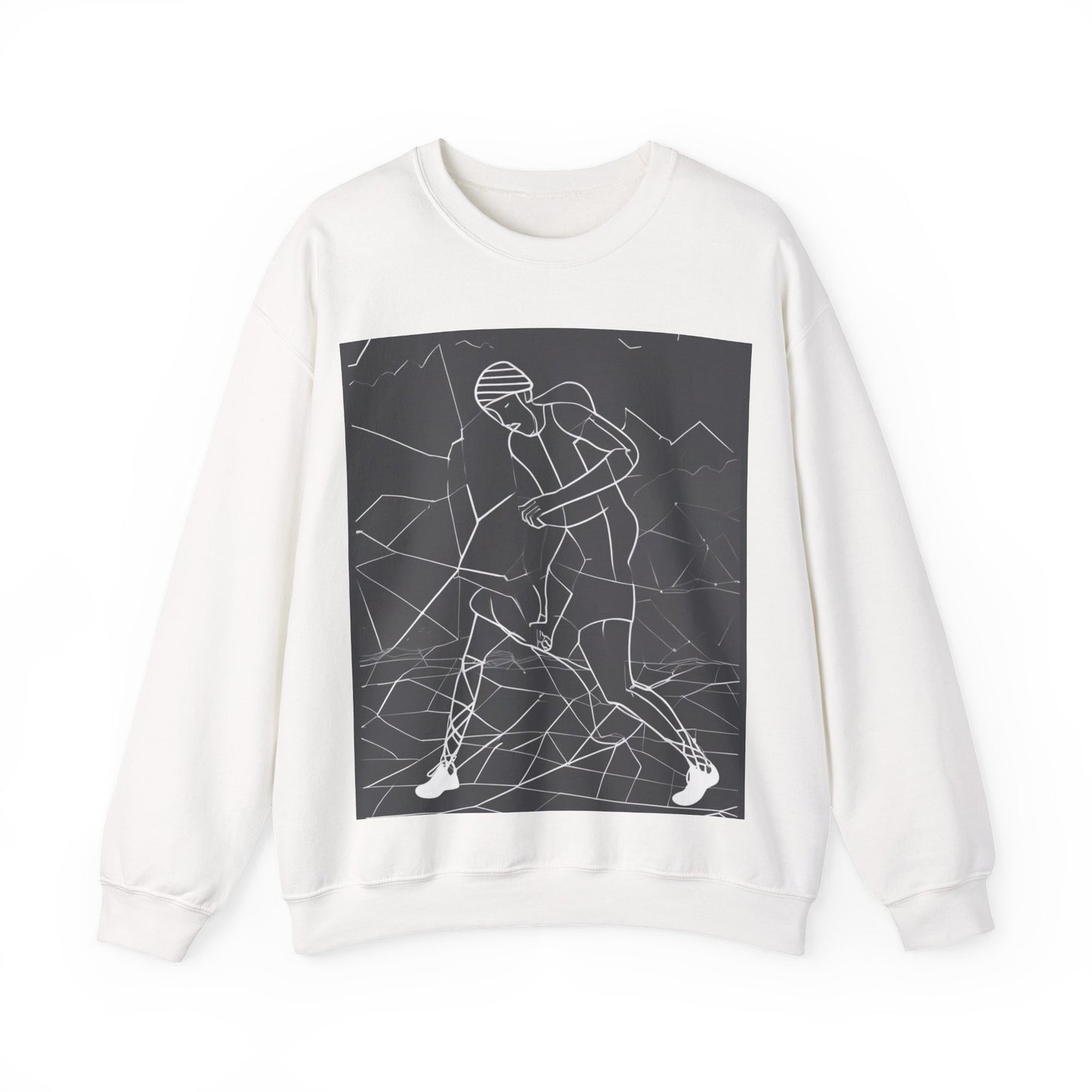 boostlete-pr-season-scene-runner-outline-geometric-1072 — Unisex Heavy Blend Crewneck (G18000)