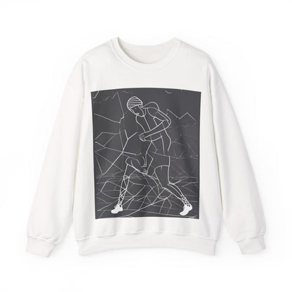 boostlete-pr-season-scene-runner-outline-geometric-1072 — Unisex Heavy Blend Crewneck (G18000)