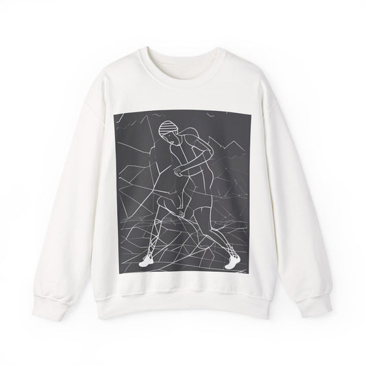 boostlete-pr-season-scene-runner-outline-geometric-1072 — Unisex Heavy Blend Crewneck (G18000)