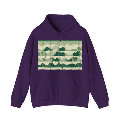 boostlete-mile-by-mile-pattern-audio-blueprint-0971 — Unisex Heavy Blend Hoodie (G18500)