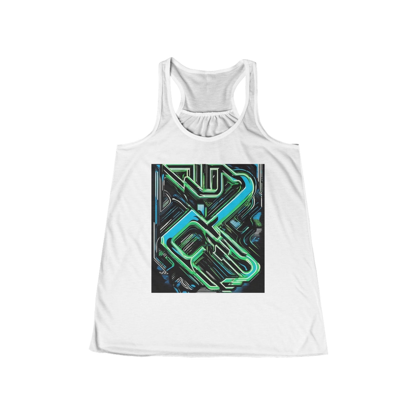 boostlete-boost-mode-type-constancia-gana-diagonal-badge-0185 — Women's Flowy Racerback Tank (B+C 8800)