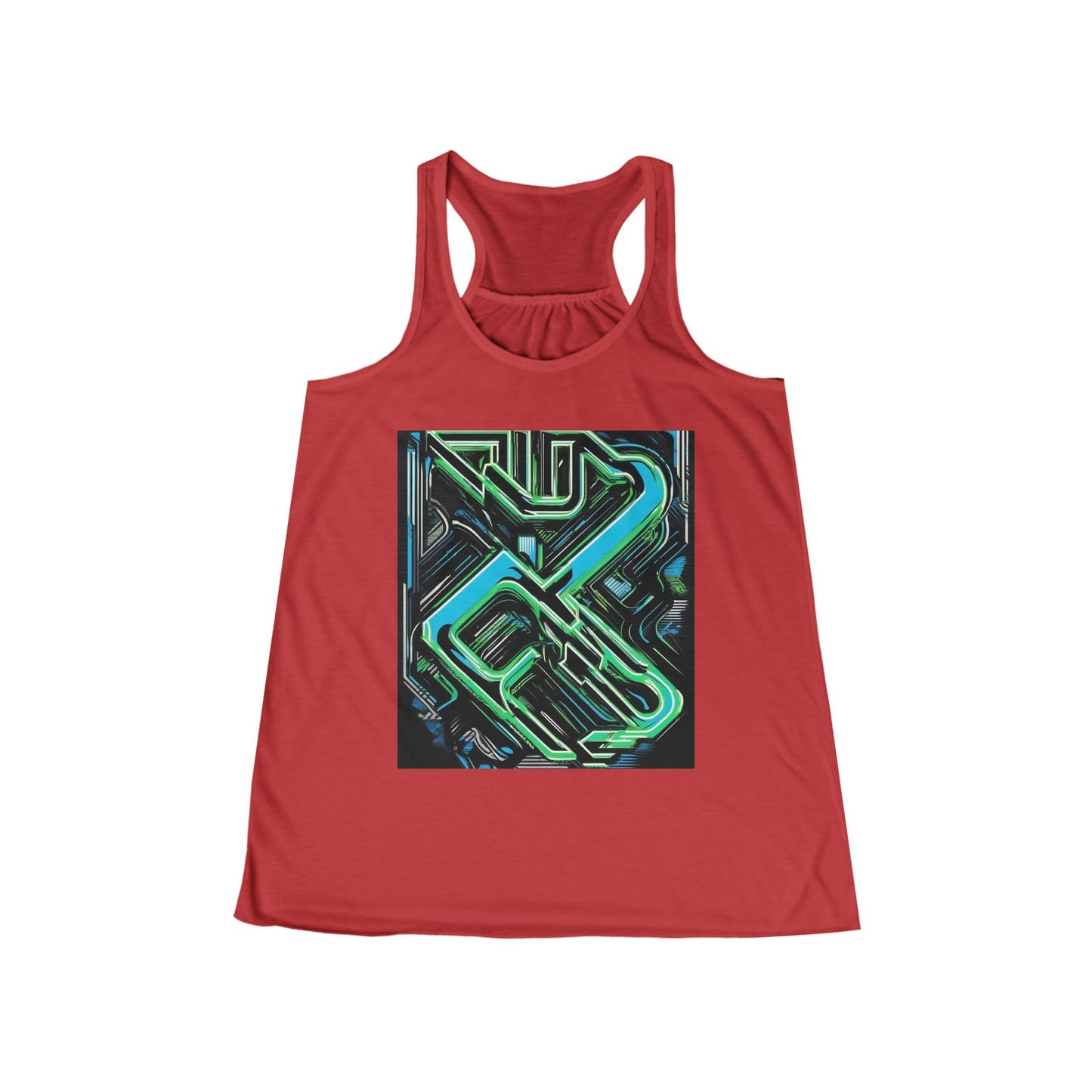 boostlete-boost-mode-type-constancia-gana-diagonal-badge-0185 — Women's Flowy Racerback Tank (B+C 8800)