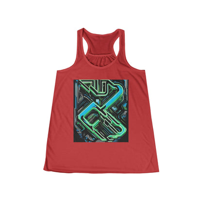 boostlete-boost-mode-type-constancia-gana-diagonal-badge-0185 — Women's Flowy Racerback Tank (B+C 8800)