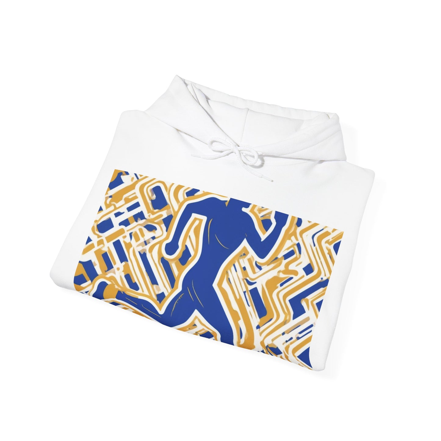 boostlete-pr-season-icon-runner-outline-industrial-0170 — Unisex Heavy Blend Hooded Sweatshirt (Gildan)