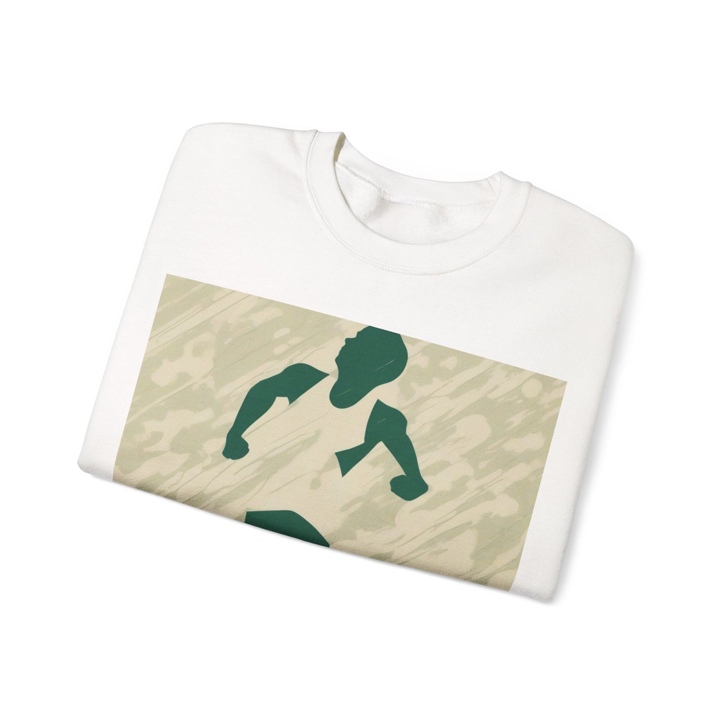 boostlete-am-crew-icon-runner-grainy-blueprint-0134 — Unisex Heavy Blend Crewneck Sweatshirt (Gildan)