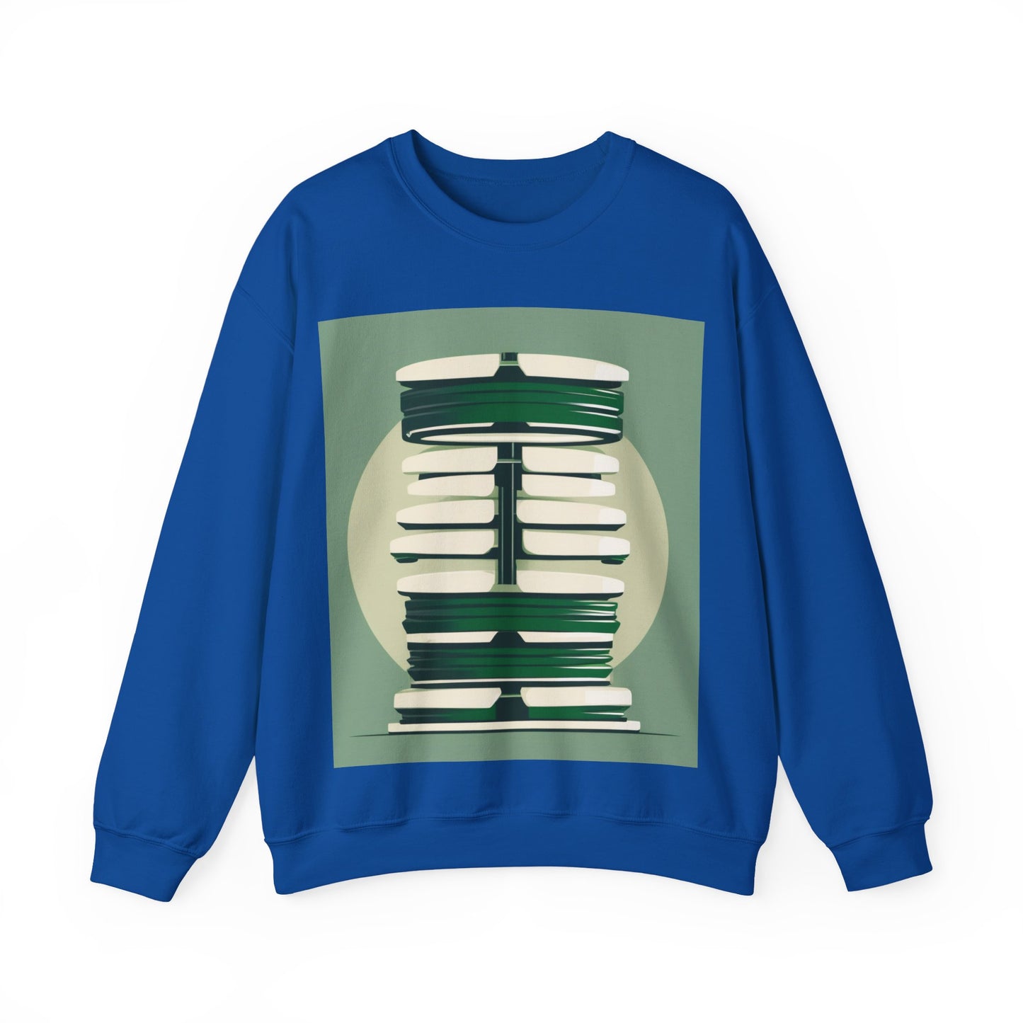 boostlete-recovery-progress-icon-barbell-glitch-vector-1746 — Unisex Heavy Blend Crewneck (G18000)