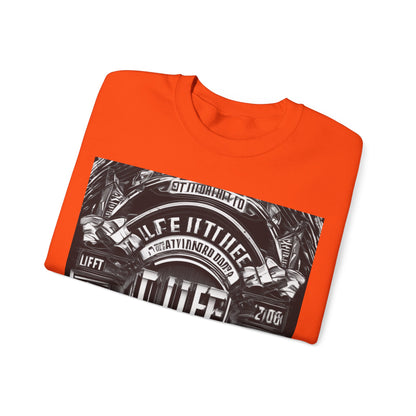 boostlete-am-crew-type-lift-the-standard-banner-engraved-0665 — Unisex Heavy Blend Crewneck (G18000)