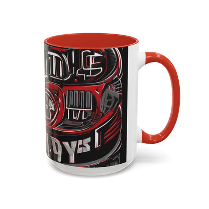 boostlete-boost-mode-type-win-the-day-outline-over-solid-monoline-0477 — Accent Mug 11/15oz
