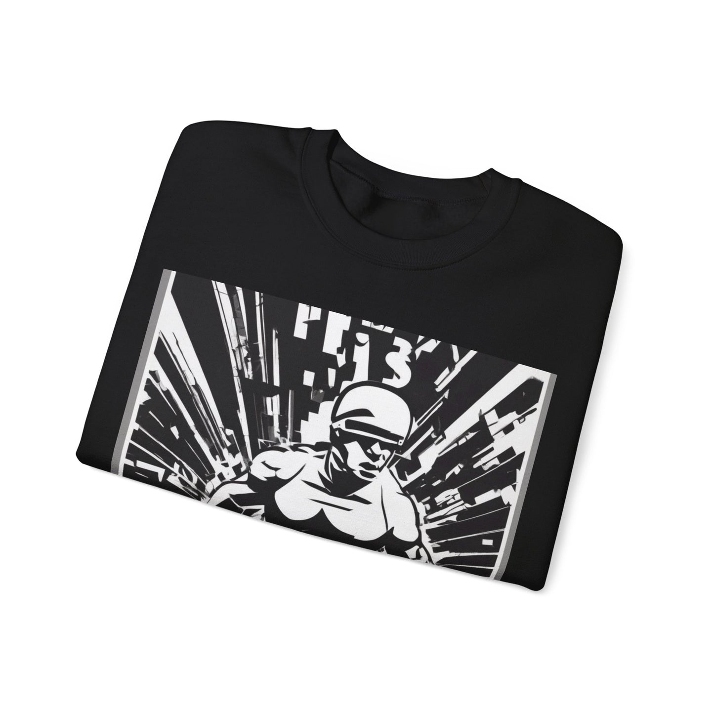 boostlete-field-day-scene-sprinter-halftone-bold-0148 — Unisex Heavy Blend Crewneck Sweatshirt (Gildan)