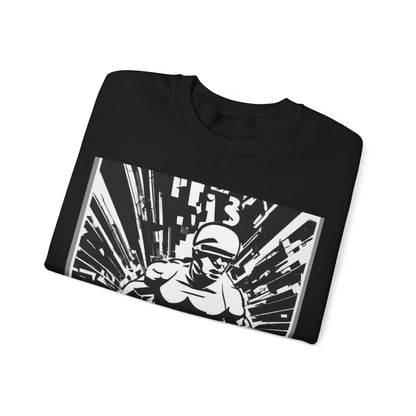 boostlete-field-day-scene-sprinter-halftone-bold-0148 — Unisex Heavy Blend Crewneck Sweatshirt (Gildan)