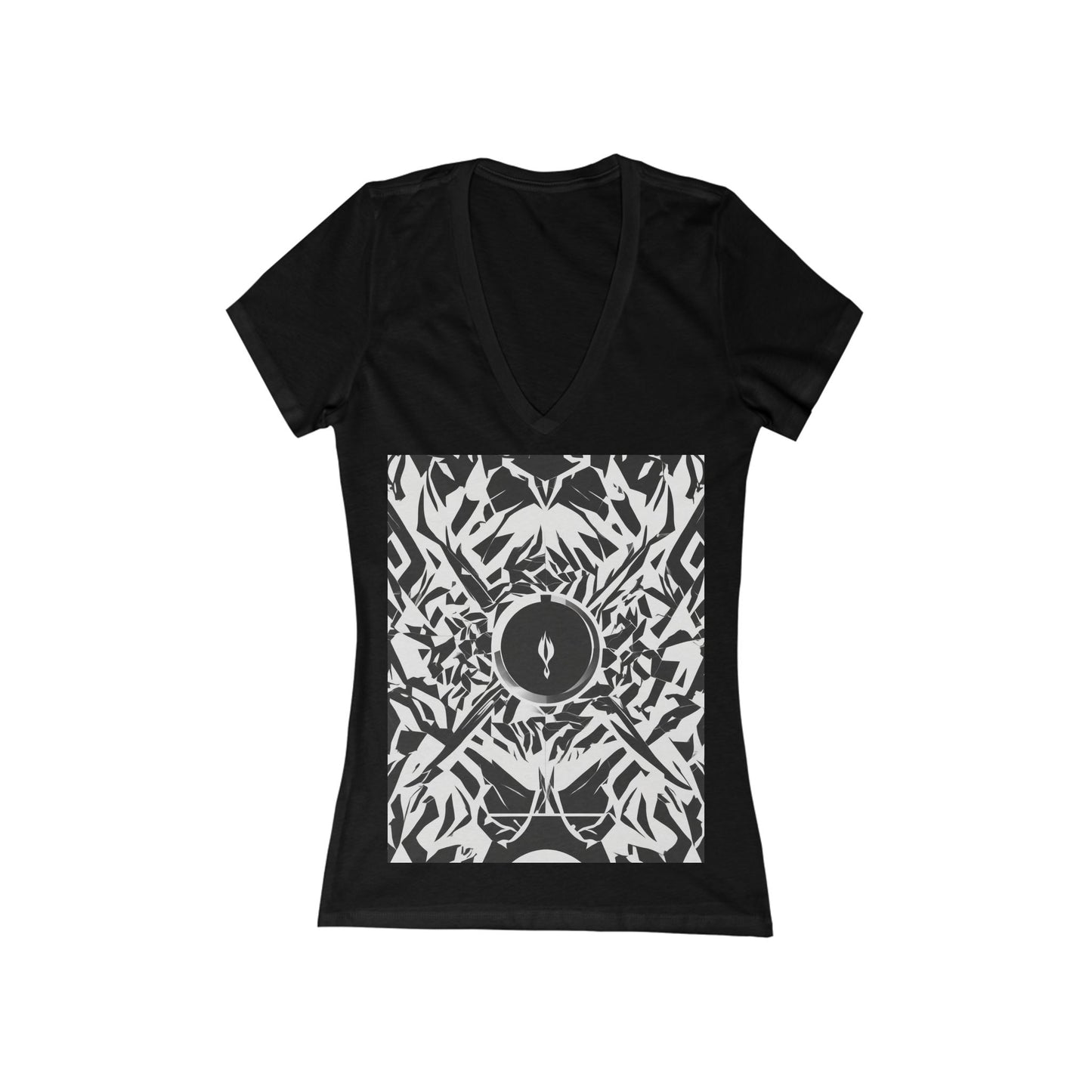 boostlete-am-crew-icon-flame-matte-geometric-0286 — Women's Deep V-Neck Tee (B+C 6035)