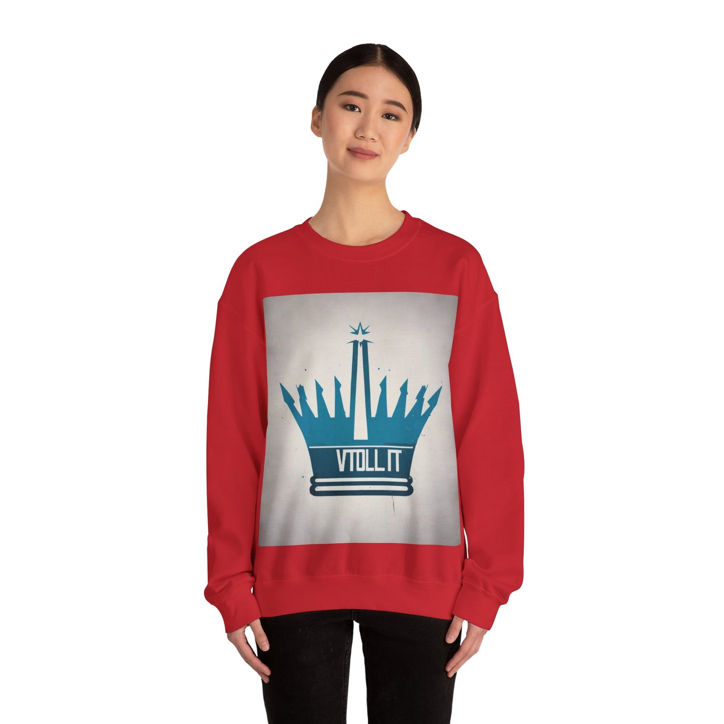 boostlete-am-crew-icon-crown-matte-industrial-0058 — Unisex Heavy Blend Crewneck Sweatshirt (Gildan)