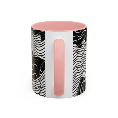 boostlete-field-day-pattern-topographic-line-art-0239 — Accent Mug 11oz/15oz