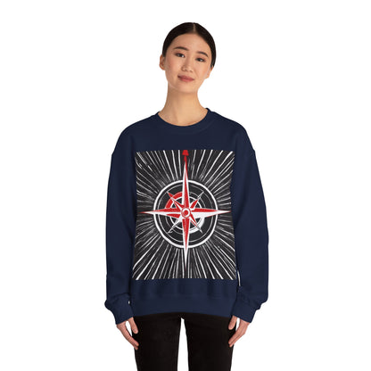 boostlete-boost-mode-icon-compass-chalk-vector-1382 — Unisex Heavy Blend Crewneck (G18000)