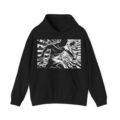 boostlete-field-day-scene-sprinter-halftone-athletic-0248 — Unisex Heavy Blend Hooded Sweatshirt (Gildan)