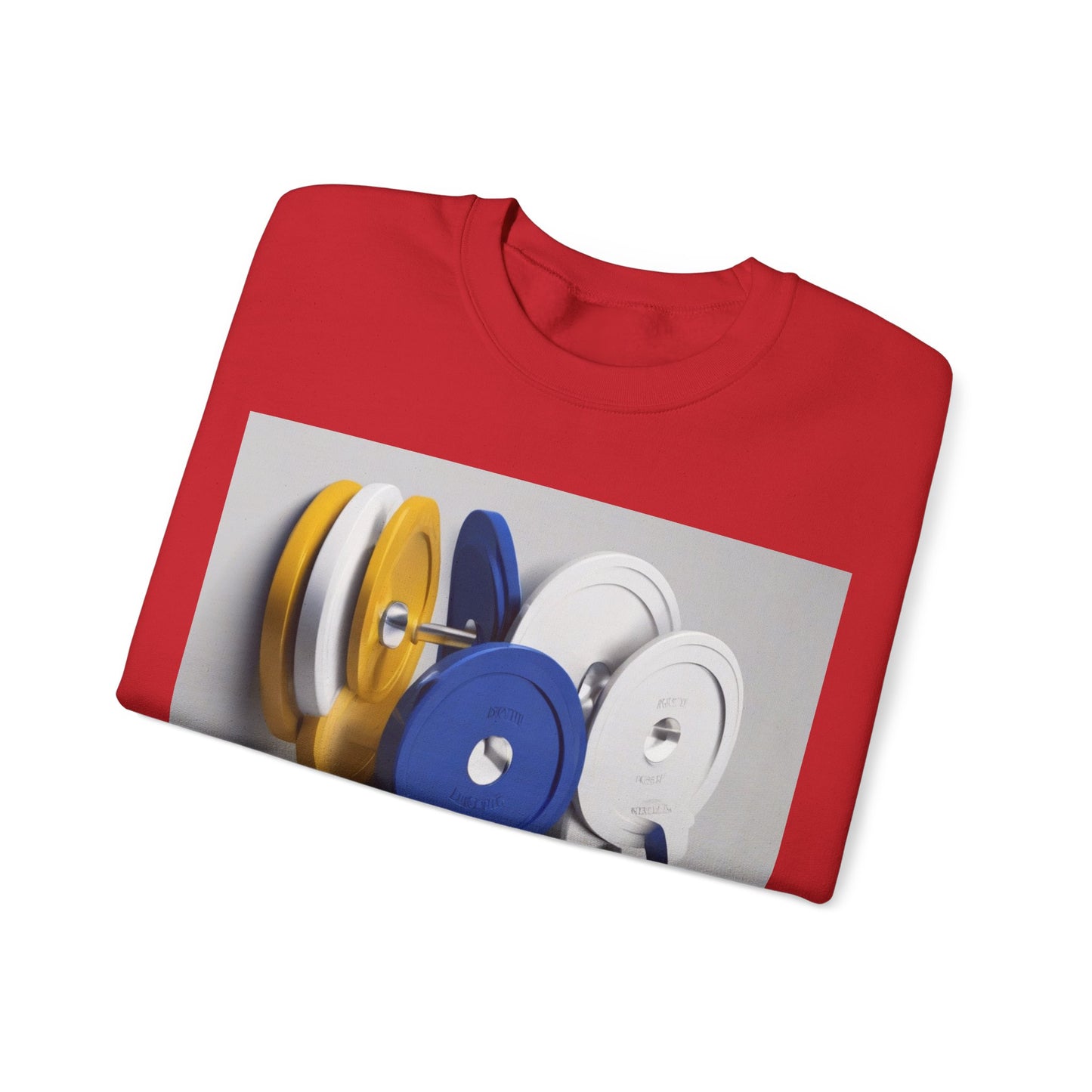 boostlete-field-day-icon-barbell-offset-geometric-0150 — Unisex Heavy Blend Crewneck Sweatshirt (Gildan)