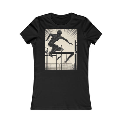 boostlete-iron-intent-scene-hurdler-speed-blueprint-0152 — Women's Favorite Tee (B+C 6004)