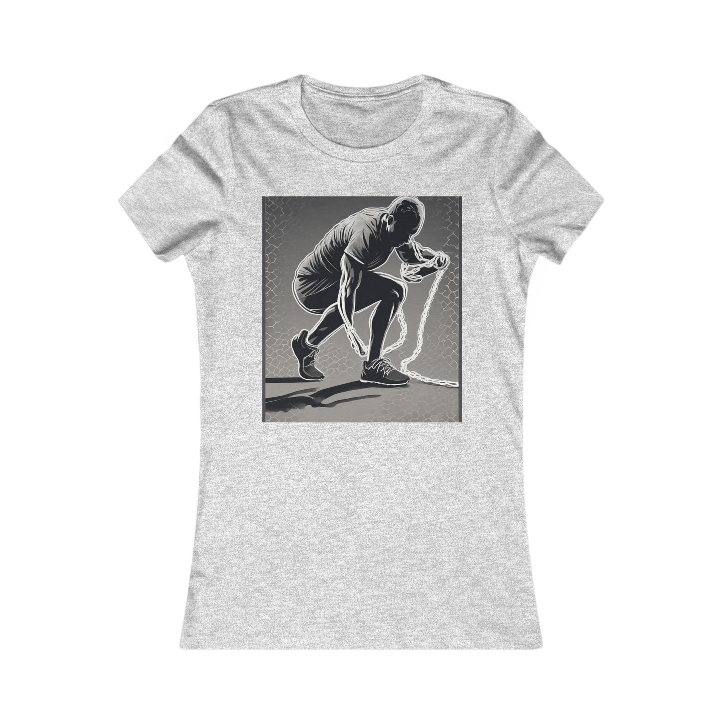 boostlete-recovery-progress-scene-runner-halftone-engraved-0068 — Women's Favorite Tee (B+C 6004)