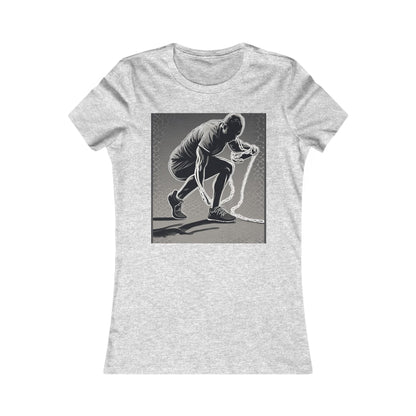 boostlete-recovery-progress-scene-runner-halftone-engraved-0068 — Women's Favorite Tee (B+C 6004)
