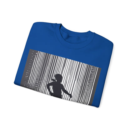 boostlete-am-crew-scene-hurdler-halftone-badge-0956 — Unisex Heavy Blend Crewneck (G18000)