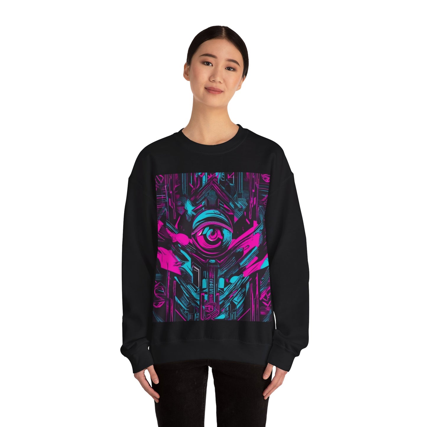 boostlete-iron-intent-type-eyes-up-forward-big-line-art-0065 — Unisex Heavy Blend Crewneck Sweatshirt (Gildan)