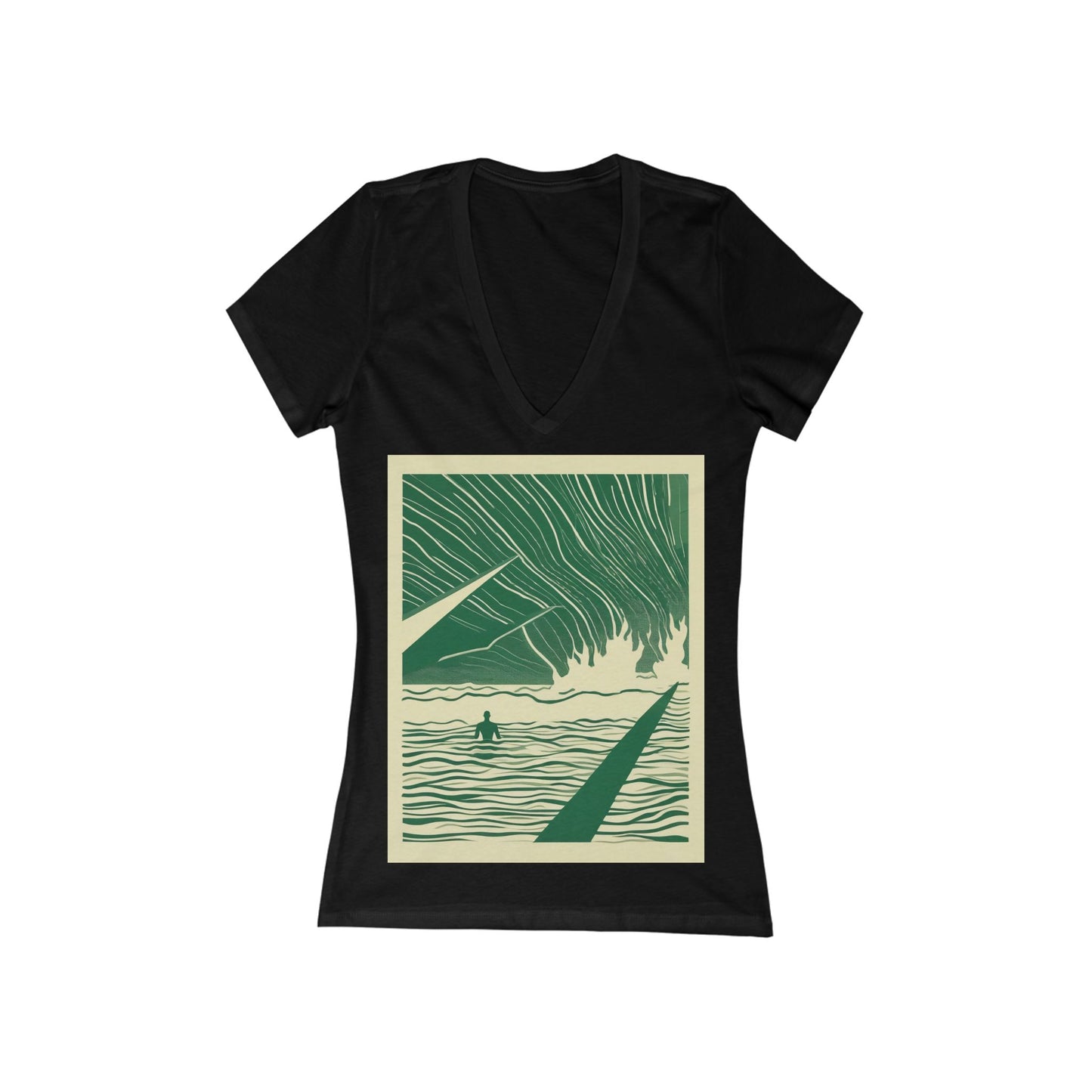 boostlete-mile-by-mile-icon-swimmer-motion-isometric-0078 — Women's Deep V-Neck Tee (B+C 6035)