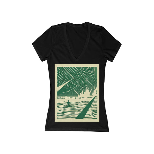 boostlete-mile-by-mile-icon-swimmer-motion-isometric-0078 — Women's Deep V-Neck Tee (B+C 6035)