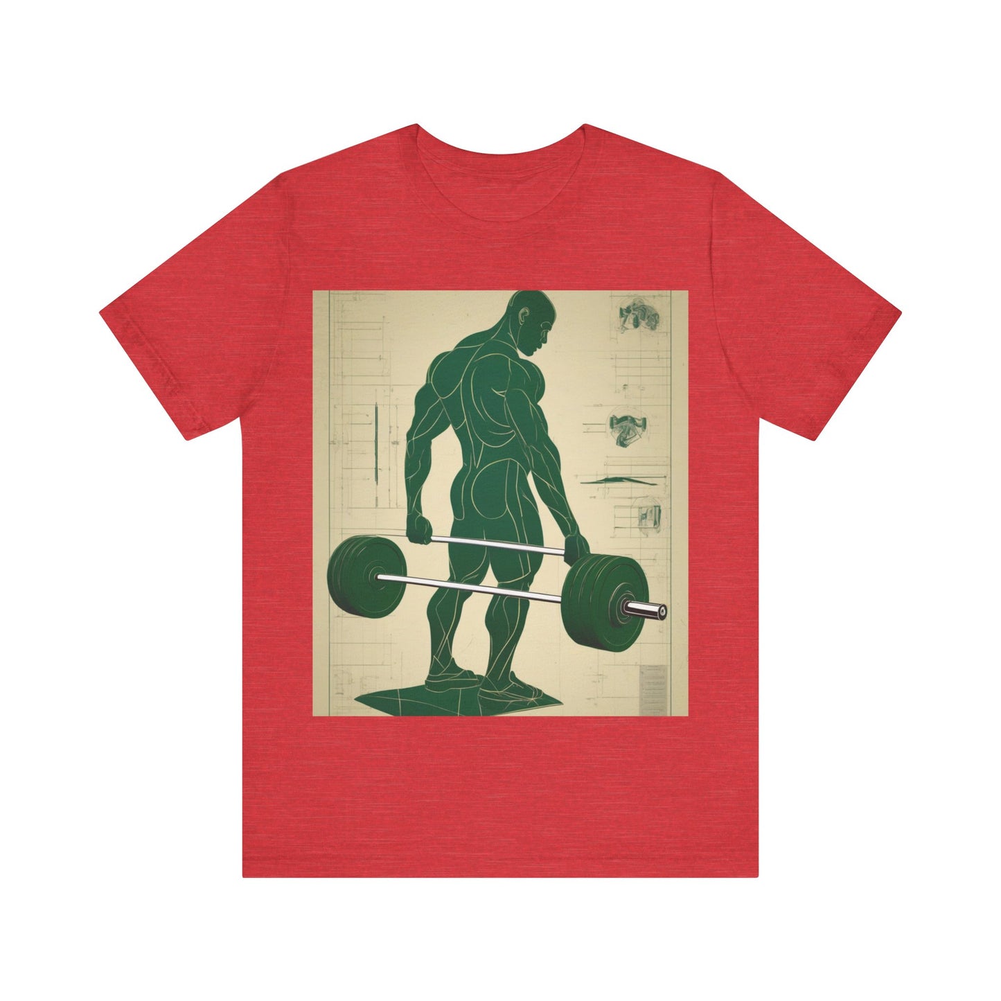 boostlete-recovery-progress-scene-deadlift-3d-blueprint-0236 — Unisex Jersey Short Sleeve (B+C 3001)