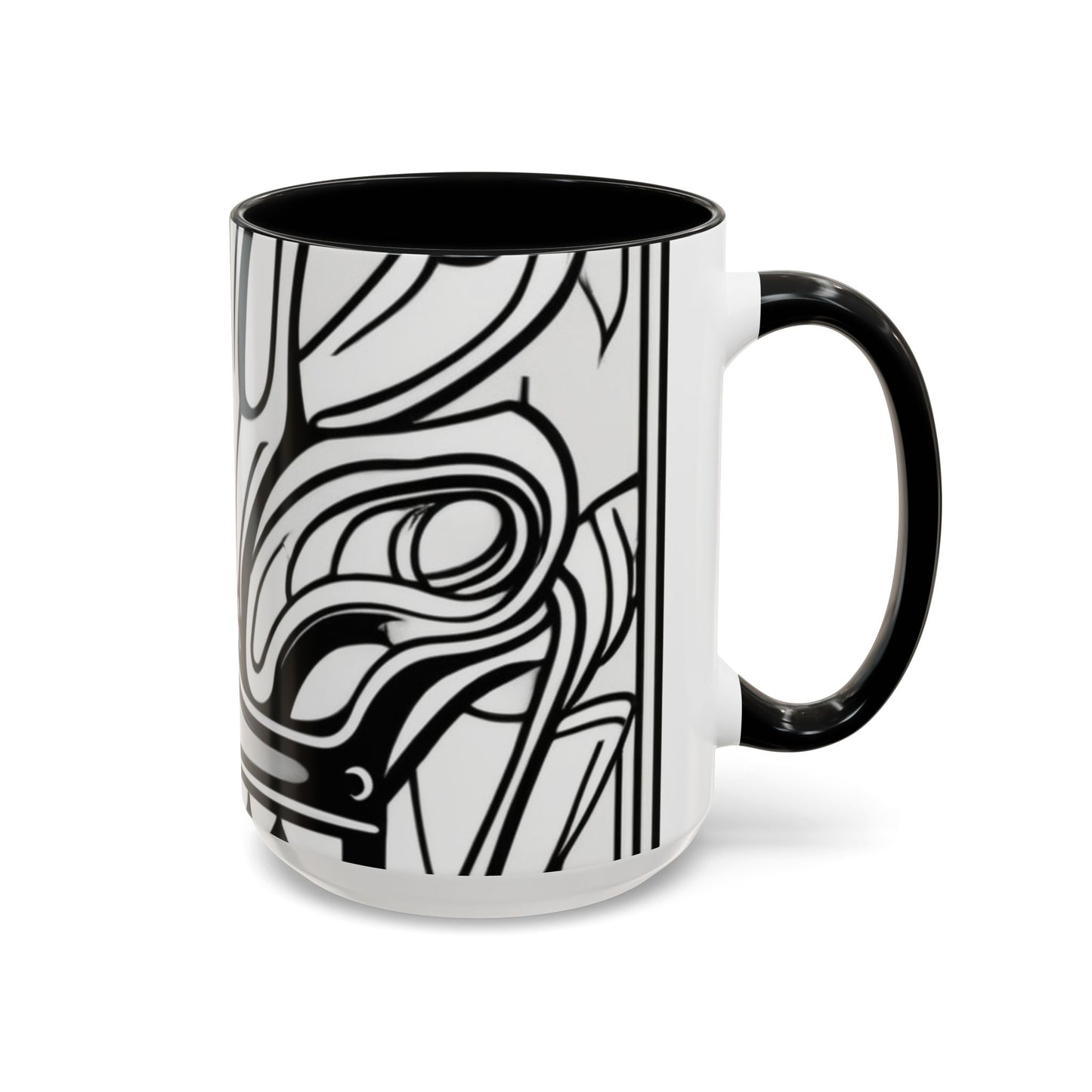 boostlete-boost-mode-icon-crown-offset-line-art-0190 — Accent Mug 11oz/15oz
