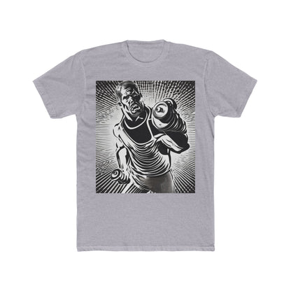 boostlete-pr-season-scene-lunge-halftone-engraved-0096 — Unisex Cotton Crew Tee (NL 3600)