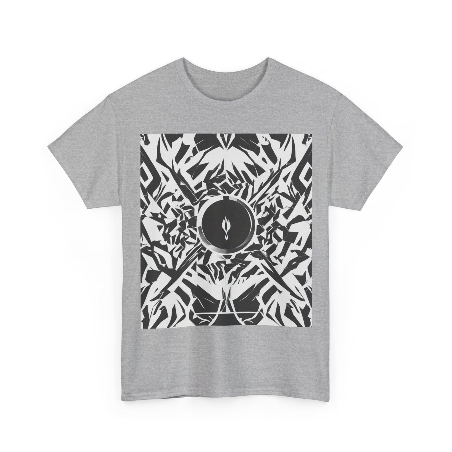 boostlete-am-crew-icon-flame-matte-geometric-0286 — Unisex Heavy Cotton Tee (Gildan 5000)