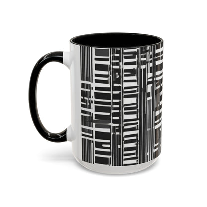 boostlete-iron-intent-pattern-barcode-line-art-0599 — Accent Mug 11/15oz