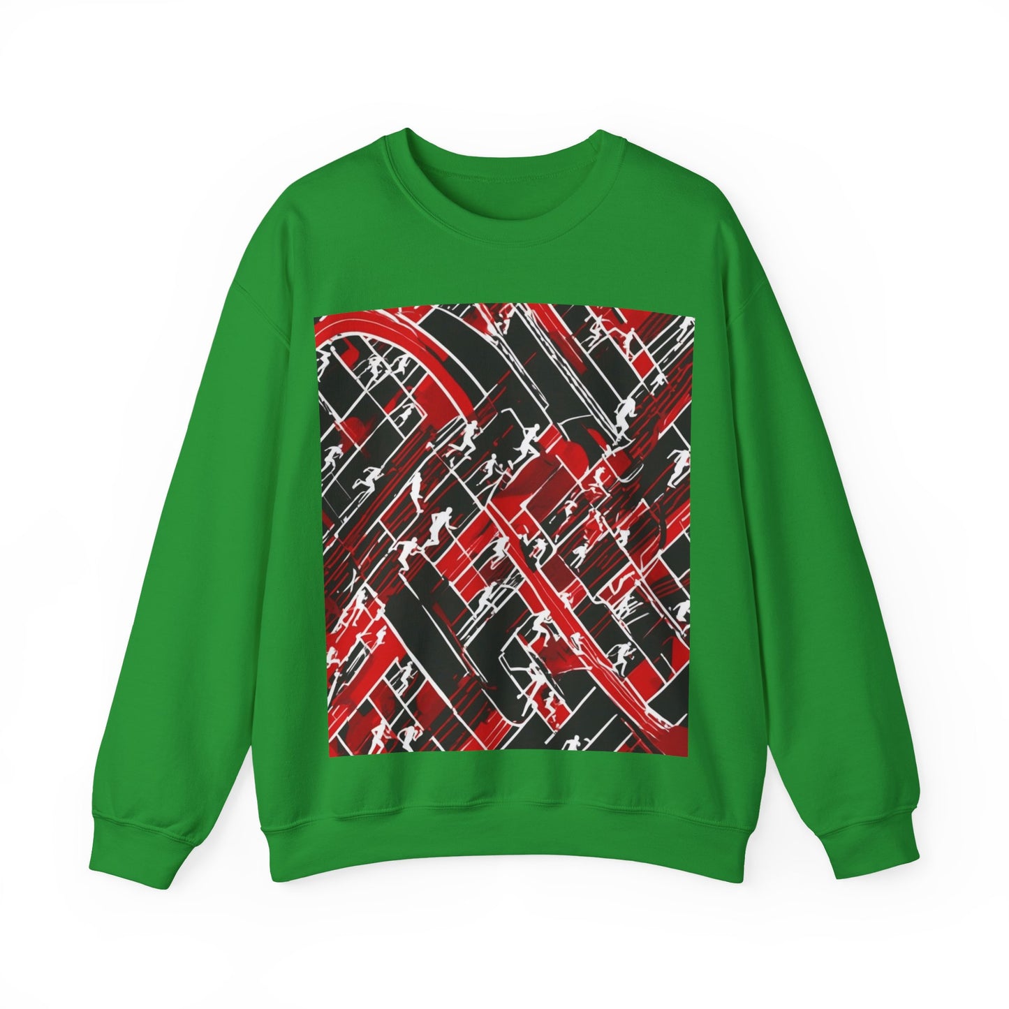 boostlete-pr-season-scene-marathoner-outline-modern-0124 — Unisex Heavy Blend Crewneck Sweatshirt (Gildan)