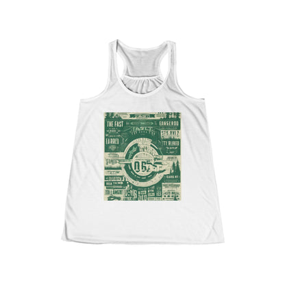 boostlete-mile-by-mile-type-fast-is-earned-big-blueprint-0041 — Women's Flowy Racerback Tank (B+C 8800)