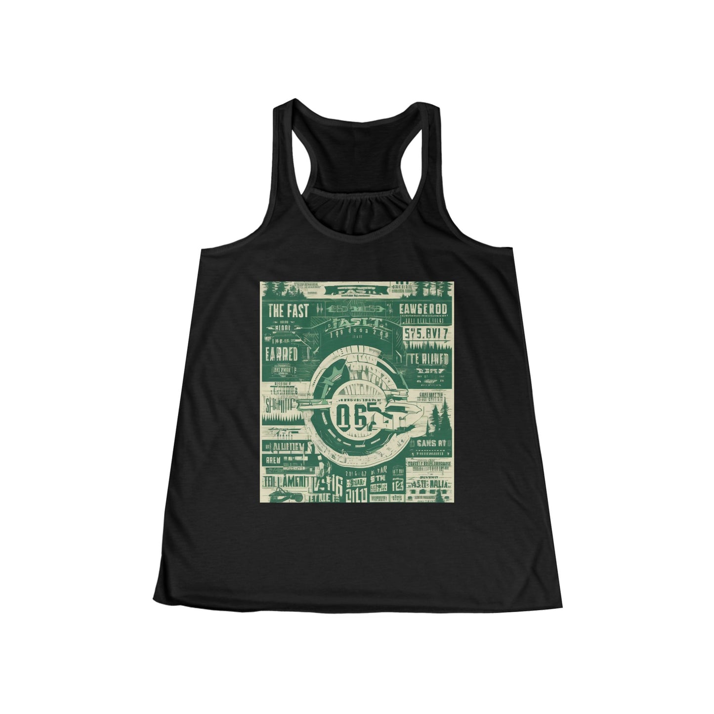 boostlete-mile-by-mile-type-fast-is-earned-big-blueprint-0041 — Women's Flowy Racerback Tank (B+C 8800)