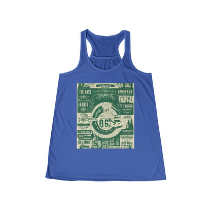 boostlete-mile-by-mile-type-fast-is-earned-big-blueprint-0041 — Women's Flowy Racerback Tank (B+C 8800)