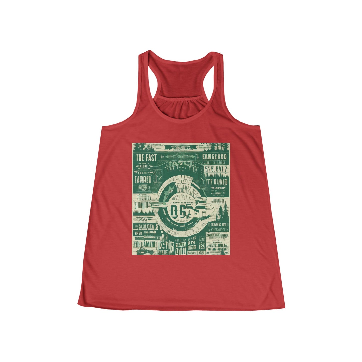 boostlete-mile-by-mile-type-fast-is-earned-big-blueprint-0041 — Women's Flowy Racerback Tank (B+C 8800)
