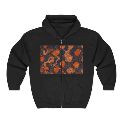 boostlete-iron-intent-pattern-topographic-engraved-0019 — Unisex Heavy Blend Full-Zip Hooded Sweatshirt