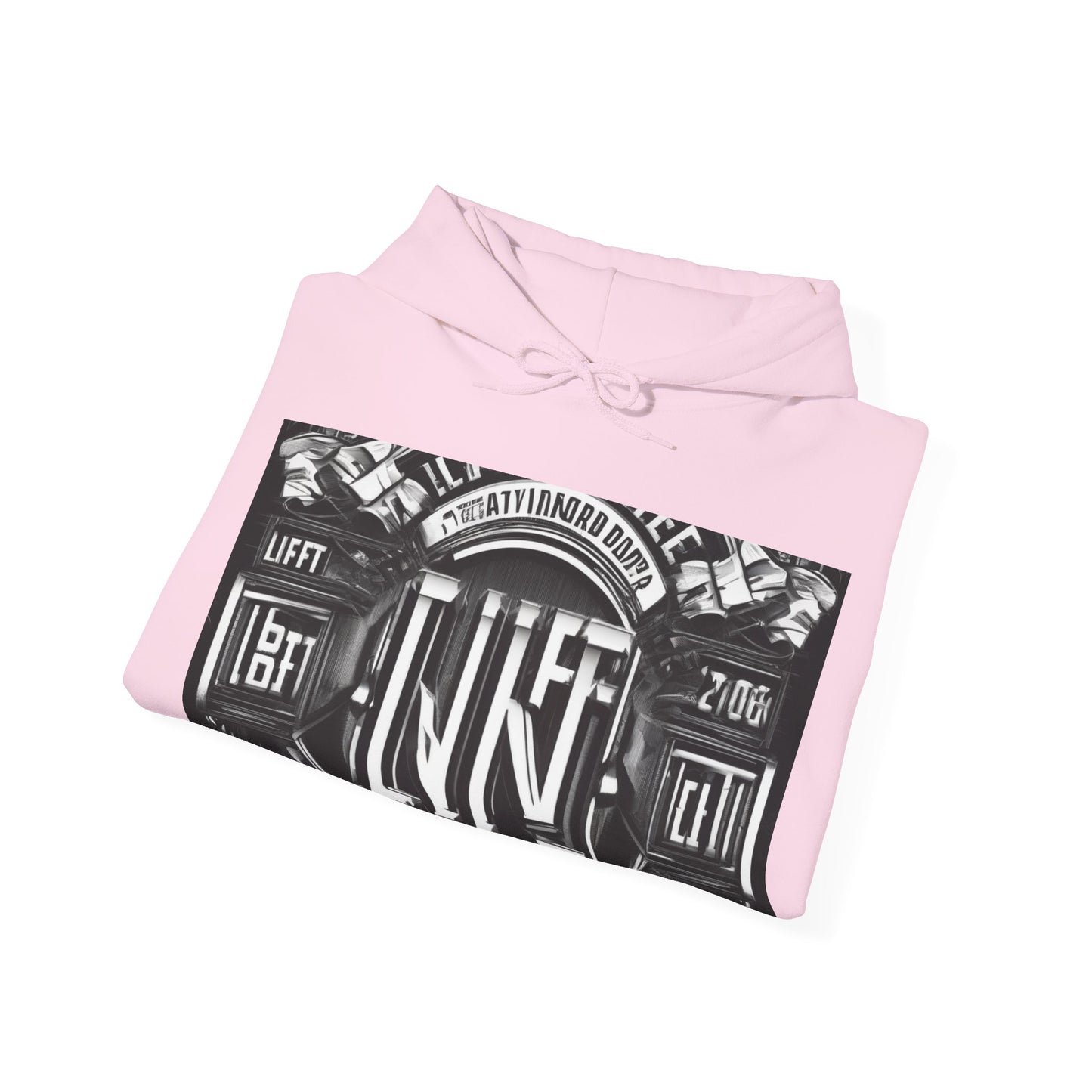 boostlete-am-crew-type-lift-the-standard-banner-engraved-0665 — Unisex Heavy Blend Hoodie (G18500)